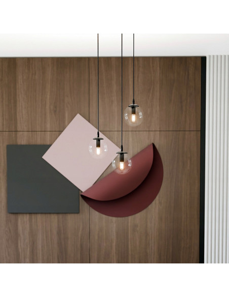 Nowoczesna lampa wisząca COSMO 3 z regulacją wysokości, przezroczyste klosze, elegancki design do biura i salonu.