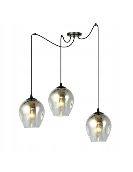 Lampa sufitowa LEVEL 3 BL - nowoczesna, regulowana lampa do jadalni, metalowo-szklana w kolorze czarnym