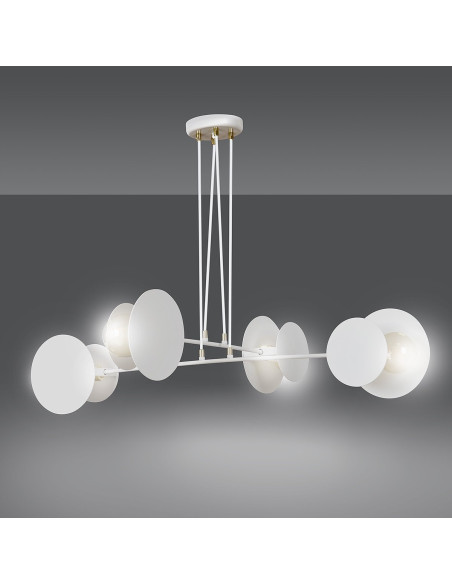 Lampa sufitowa IDEA z geometrycznymi kształtami i złotymi akcentami – nowoczesny dodatek do eleganckich wnętrz.