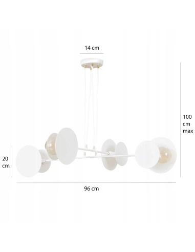 Lampa sufitowa IDEA z geometrycznymi kształtami i złotymi akcentami – nowoczesny dodatek do eleganckich wnętrz.