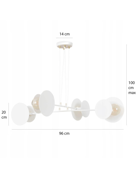 Lampa sufitowa IDEA z geometrycznymi kształtami i złotymi akcentami – nowoczesny dodatek do eleganckich wnętrz.