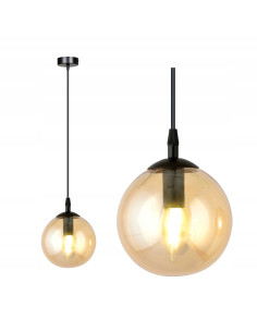 Lampa wisząca COSMO 1 BL z miodowym kloszem ze szkła – stylowe oświetlenie do nowoczesnych wnętrz