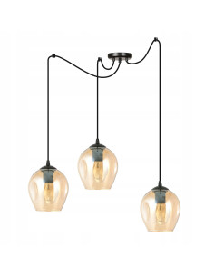 Lampa sufitowa LEVEL 3 BL w stylu loftowym, beżowy zwis z 3 kloszami E27, nowoczesny design do wnętrz 2