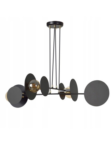 Lampa wisząca IDEA 4 E27 w czerni z regulacją - nowoczesne oświetlenie biurowe i do wnętrz prywatnych