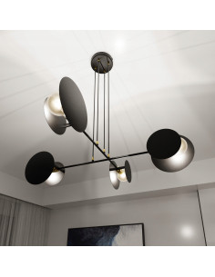 Lampa wisząca IDEA 4 E27 w czerni z regulacją - nowoczesne oświetlenie biurowe i do wnętrz prywatnych 2