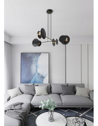 Lampa wisząca IDEA 4 E27 w czerni z regulacją - nowoczesne oświetlenie biurowe i do wnętrz prywatnych