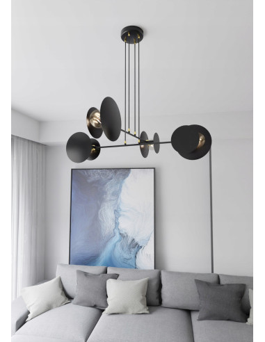 Lampa wisząca IDEA 4 E27 w czerni z regulacją - nowoczesne oświetlenie biurowe i do wnętrz prywatnych