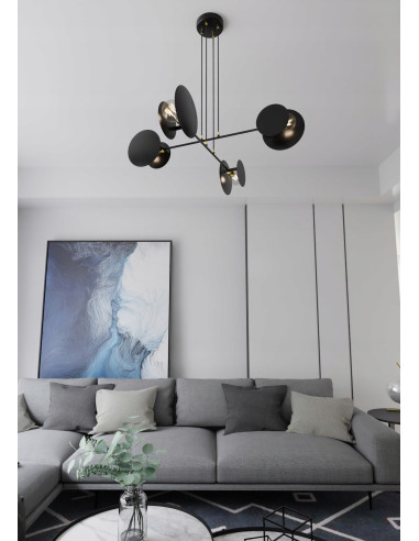 Lampa wisząca IDEA 4 E27 w czerni z regulacją - nowoczesne oświetlenie biurowe i do wnętrz prywatnych