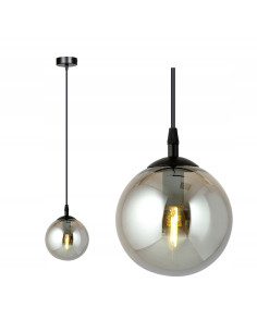 Lampa wisząca COSMO z grafitowym szkłem, minimalistyczna i elegancka do nowoczesnych wnętrz, idealna do biura i salonu.