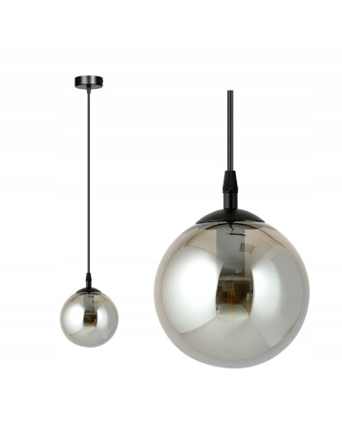 Lampa wisząca COSMO z grafitowym szkłem, minimalistyczna i elegancka do nowoczesnych wnętrz, idealna do biura i salonu.