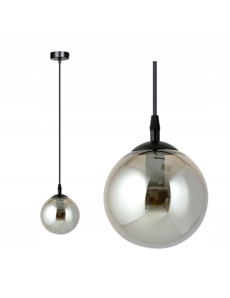 Lampa wisząca COSMO z grafitowym szkłem, minimalistyczna i elegancka do nowoczesnych wnętrz, idealna do biura i salonu.