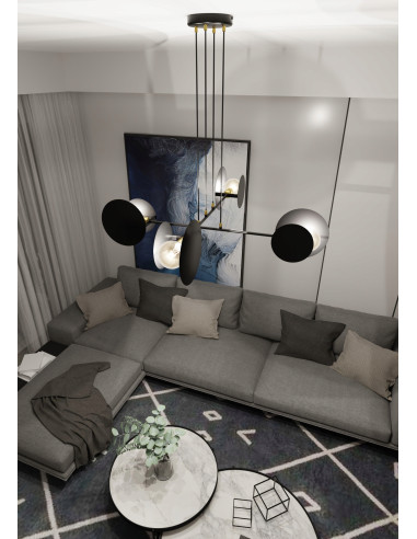 Lampa wisząca IDEA 4 E27 w czerni z regulacją - nowoczesne oświetlenie biurowe i do wnętrz prywatnych