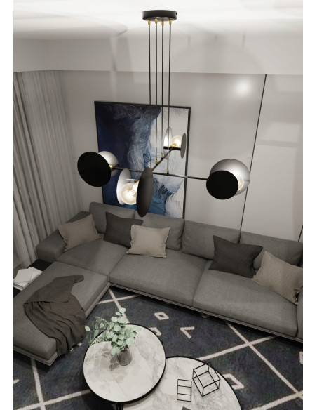 Lampa wisząca IDEA 4 E27 w czerni z regulacją - nowoczesne oświetlenie biurowe i do wnętrz prywatnych