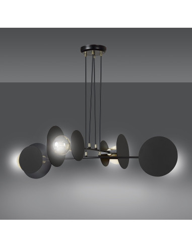 Lampa wisząca IDEA 4 E27 w czerni z regulacją - nowoczesne oświetlenie biurowe i do wnętrz prywatnych