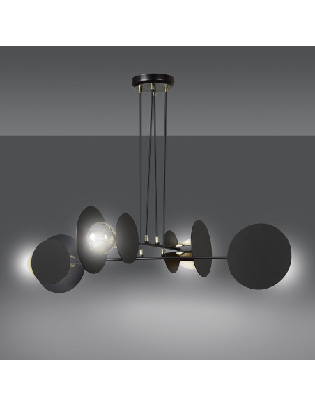 Lampa wisząca IDEA 4 E27 w czerni z regulacją - nowoczesne oświetlenie biurowe i do wnętrz prywatnych