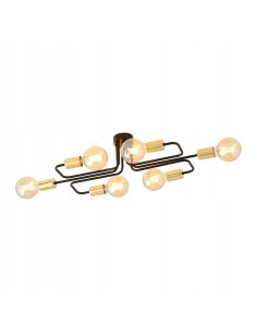 Plafon sufitowy VEKEN 6A E27 z metalowymi złotymi akcentami - eleganckie oświetlenie do nowoczesnych wnętrz