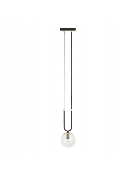 Lampa wisząca GLAM "U" - nowoczesna czarna z złotymi akcentami do eleganckich wnętrz