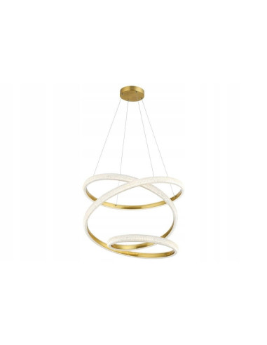 Lampa wisząca LED Anchorage w złotej oprawie - nowoczesne oświetlenie do biura i salonu z regulacją jasności