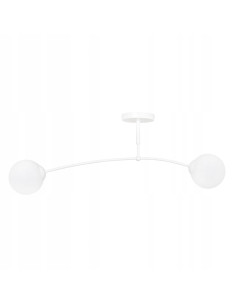 Lampa sufitowa PREGOS 2 - Nowoczesny plafon z mlecznym kloszem, biały, idealny do biura i jadalni, 2 źródła światła. 2