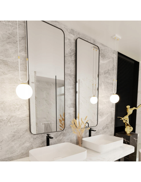 Lampa wisząca GLAM II, szklany klosz, biało-złota, nowoczesny design do salonu i innych wnętrz, wys. 115 cm, E14, 10W