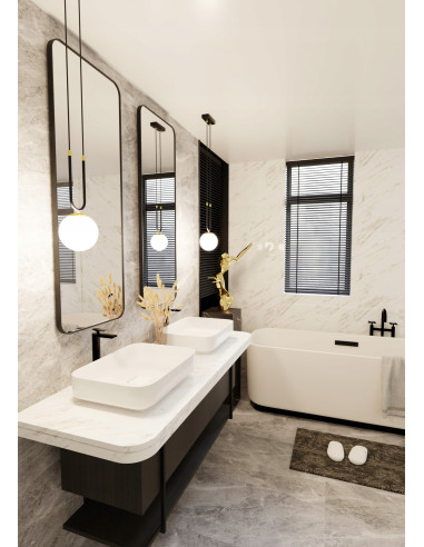 Lampa wisząca GLAM 1 – szklana kula z złotymi akcentami, elegancki dodatek do nowoczesnych wnętrz