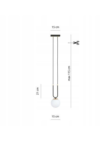 Lampa wisząca GLAM 1 – szklana kula z złotymi akcentami, elegancki dodatek do nowoczesnych wnętrz