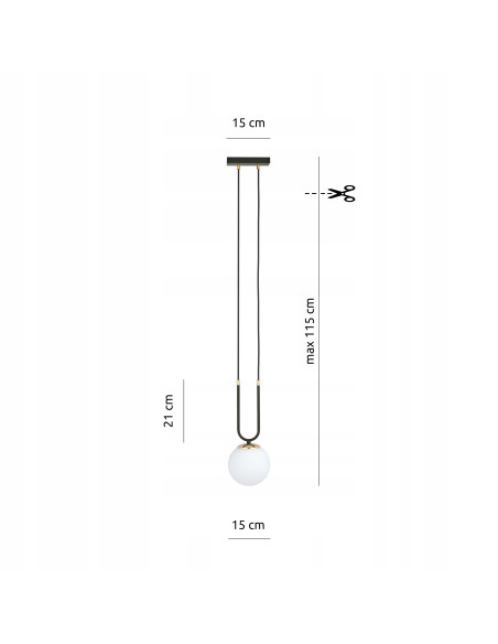 Lampa wisząca GLAM 1 – szklana kula z złotymi akcentami, elegancki dodatek do nowoczesnych wnętrz