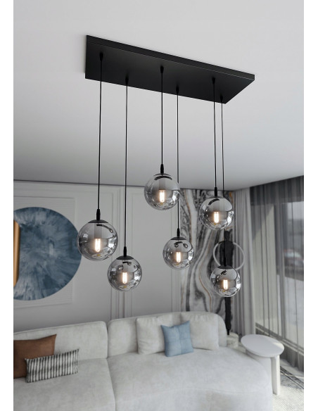 Lampa sufitowa COSMO z efektownymi kulami wodnymi – nowoczesne oświetlenie dla eleganckich wnętrz w różnych kolorach.