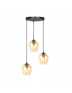 Lampa sufitowa ISTAR 3 BL z miodowym szkłem - nowoczesna elegancja do salonu i wnętrz w stylu skandynawskim. 2