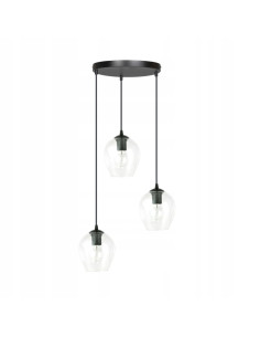 Lampa wisząca ISTAR 3 - nowoczesny design z czarnym wykończeniem i eleganckimi szklanymi kloszami do każdego wnętrza