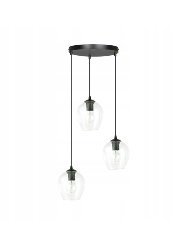 Lampa wisząca ISTAR 3 - nowoczesny design z czarnym wykończeniem i eleganckimi szklanymi kloszami do każdego wnętrza