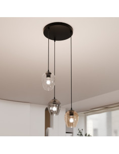 Lampa sufitowa ISTAR 3 BL - nowoczesna oprawa oświetleniowa z wielokolorowymi kloszami, minimalistyczna, 3-punktowa. 2