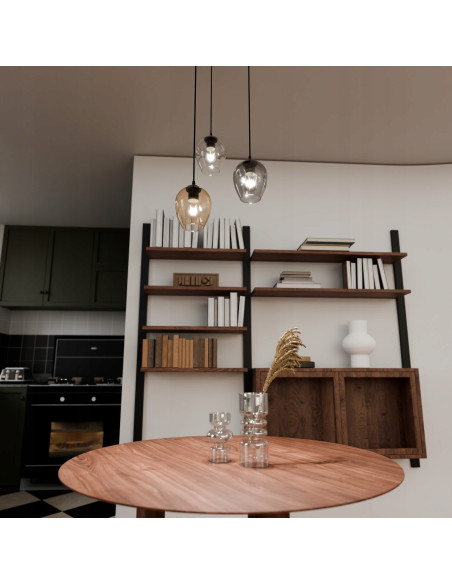 Lampa sufitowa ISTAR 3 BL - nowoczesna oprawa oświetleniowa z wielokolorowymi kloszami, minimalistyczna, 3-punktowa.