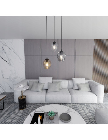 Lampa sufitowa ISTAR 3 BL - nowoczesna oprawa oświetleniowa z wielokolorowymi kloszami, minimalistyczna, 3-punktowa.