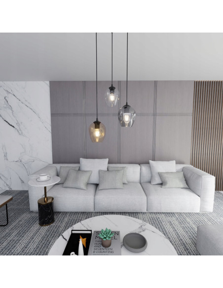 Lampa sufitowa ISTAR 3 BL - nowoczesna oprawa oświetleniowa z wielokolorowymi kloszami, minimalistyczna, 3-punktowa.