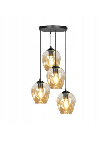 Lampa wisząca ISTAR 4 z beżowymi kloszami - nowoczesne oświetlenie do eleganckich przestrzeni minimalistycznych.