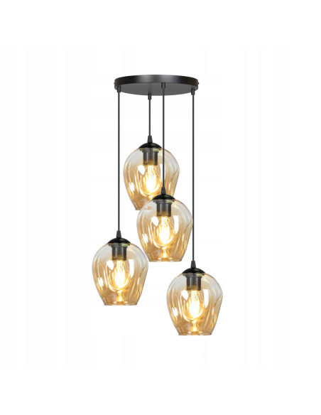 Lampa wisząca ISTAR 4 z beżowymi kloszami - nowoczesne oświetlenie do eleganckich przestrzeni minimalistycznych.