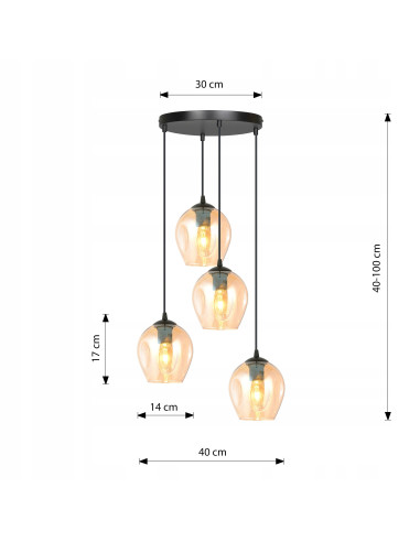 Lampa wisząca ISTAR 4 z beżowymi kloszami - nowoczesne oświetlenie do eleganckich przestrzeni minimalistycznych.