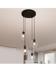 Lampa sufitowa ISTAR 4 BL PREMIUM - przezroczysta, minimalistyczna, czarna rama, elegancka do jadalni i biura. 2