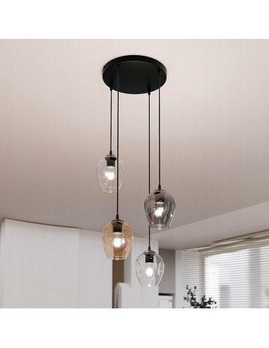 Lampa wisząca ISTAR 4 BL MIX - elegancka, wielokolorowa lampa do wysokich wnętrz, idealna do nowoczesnych aranżacji.