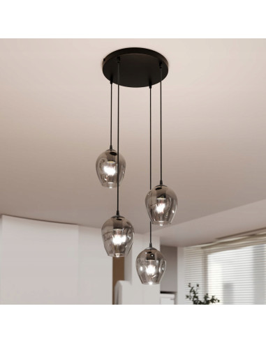 Lampa sufitowa ISTAR 4 BL z nowoczesnymi szklanymi kloszami do jadalni - elegancka i funkcjonalna na każdą przestrzeń