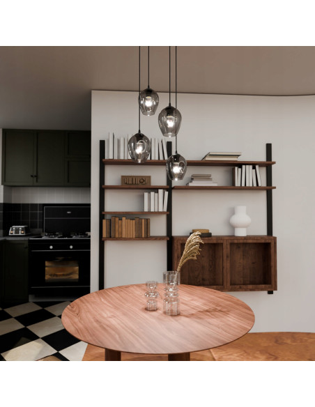 Lampa sufitowa ISTAR 4 BL z nowoczesnymi szklanymi kloszami do jadalni - elegancka i funkcjonalna na każdą przestrzeń