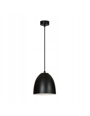 Lampa wisząca LENOX - elegancka, czarna lampa z metalowym kloszem do biura, jadalni i salonu.