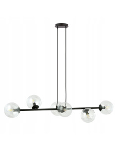 Lampa wisząca ROSSI 6 BL - nowoczesne oświetlenie z regulacją, szklane klosze do salonu i jadalni marki Selsey 2