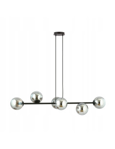 Lampa sufitowa ROSSI 6 BL - minimalistyczny podwójny zwis, czarna/chrom, idealna do biura, jadalni i salonu 2