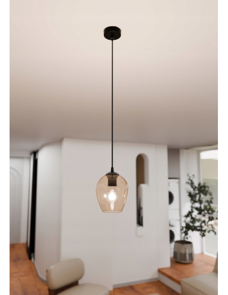 Lampa wisząca ISTAR 1 BL – minimalistyczna elegancja z przezroczystym kloszem do jadalni i kuchni
