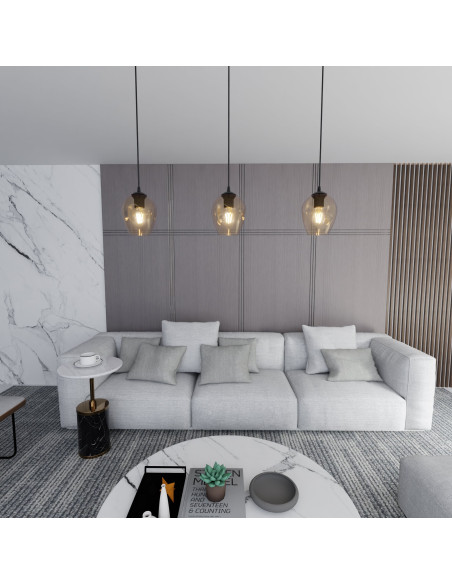 Lampa wisząca ISTAR 1 BL – minimalistyczna elegancja z przezroczystym kloszem do jadalni i kuchni