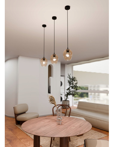 Lampa wisząca ISTAR 1 BL – minimalistyczna elegancja z przezroczystym kloszem do jadalni i kuchni