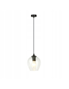 Lampa wisząca ISTAR 1 E27 w czarnej i przezroczystej szklanej kopule – minimalistyczny design do każdego wnętrza