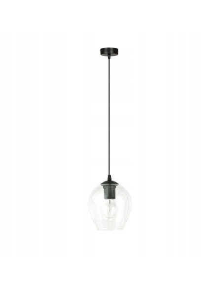 Lampa wisząca ISTAR 1 E27 w czarnej i przezroczystej szklanej kopule – minimalistyczny design do każdego wnętrza